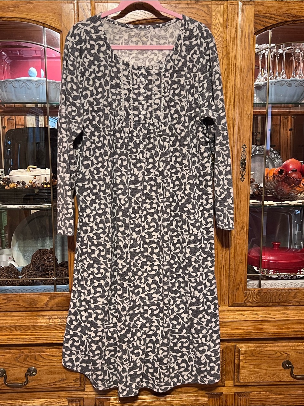 Super Soft Plush Long Nightgown XL🩶